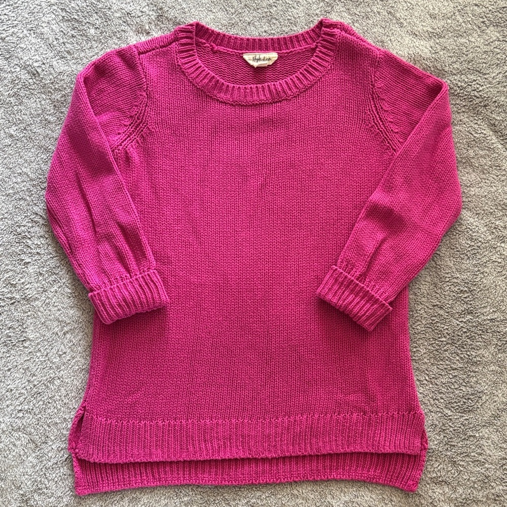 Style & Co. Magenta Crew Neck Sweater